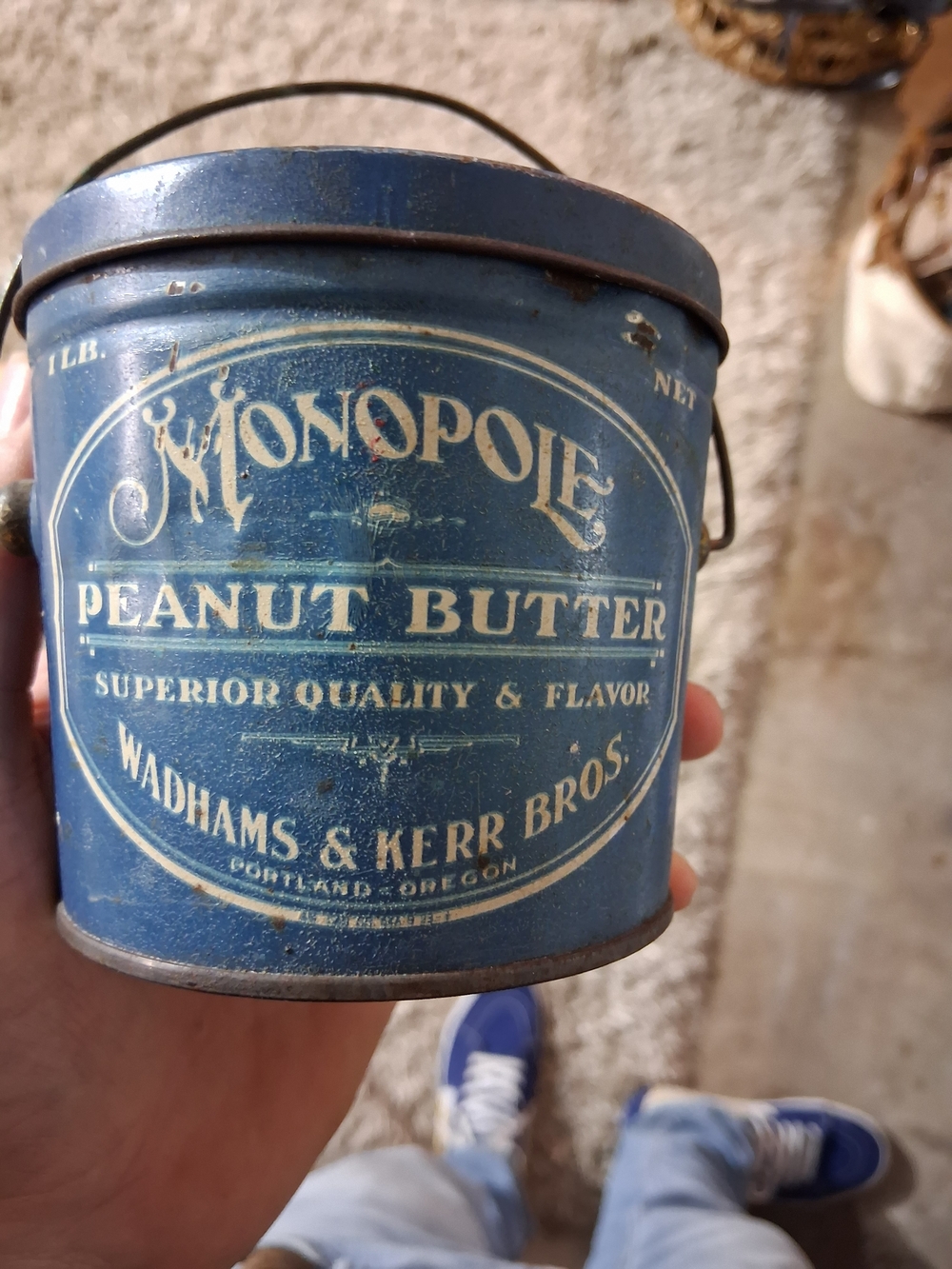 Monopole Peanut Butter Vintage Blue Tin
